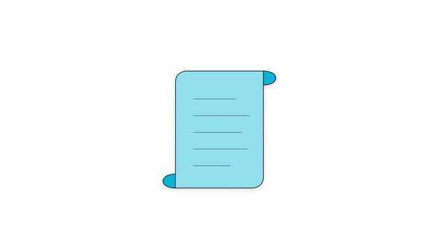 Simple Blue Scroll Document with Text Lines.