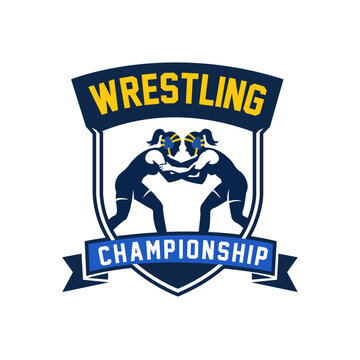 Illustration of Female Wrestler Player Logo Design Vector Illustration