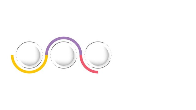 Animated business circle infographic template. HD video sequence options. Animated blank diagram visualization. Blank process layout design elements.