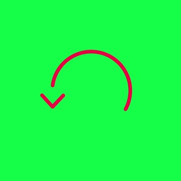 Red loading refresh arrow rotating on green screen seamless loop background