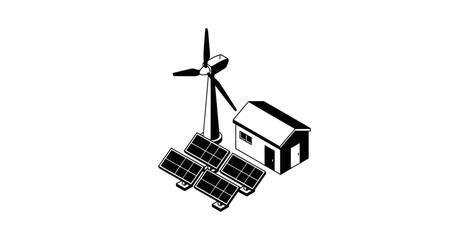 Isometric Renewable Energy House Vector © mboku