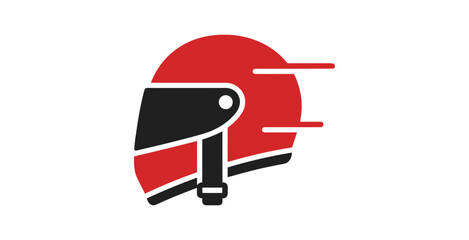 Red Racing Helmet Vector Icon © Dongane
