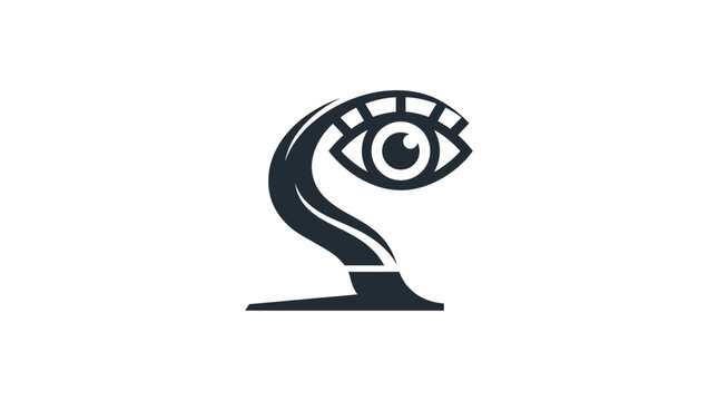 Stylized eye with curved eyebrow design.