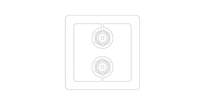 Coaxial Cable Connector Port Outline Icon