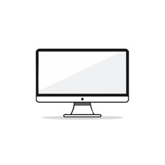Fototapeta premium Modern computer monitor with thin bezel and minimalist stand flat icon