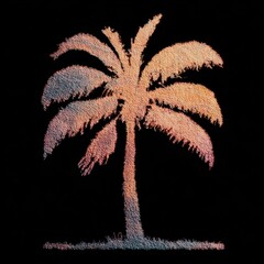 Obraz premium Textured palm tree silhouette