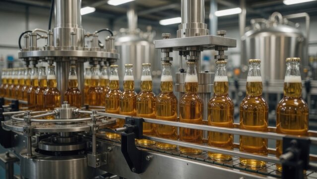 Beer Bottling Line with Automated Filling Machine