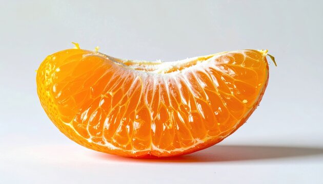 Single mandarin orange showcasing a perfectly detached juicy slice