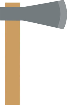 Minimalist flat of a wooden hand axe hatchet tool handle vector illustration EPS PNG file
