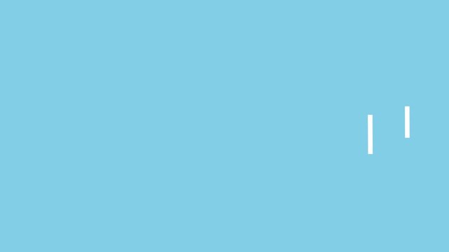 A minimalist animation of a dashed line moving upwards and transforming into an arrow; two arrows indicate growth and competition. starting from bottom right corner. copy space, baby blue background
