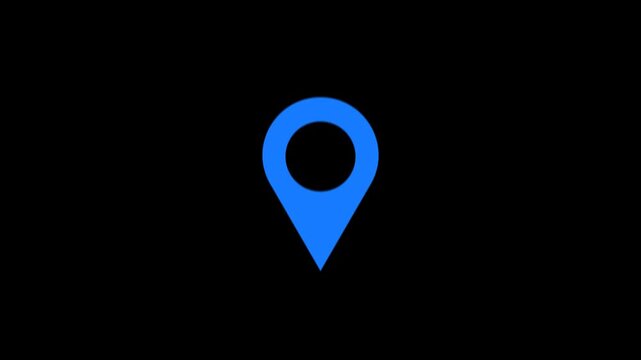 Blue map pin animation minimalist location marker motion