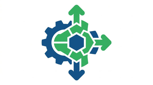 Abstract symbol representing growth and industry.