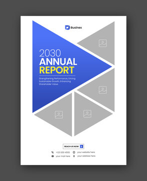 Brochure cover or annual report flyer design template for corporate business agency