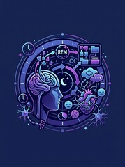 Fototapeta premium Brain activity during rem sleep cycle and memory consolidation