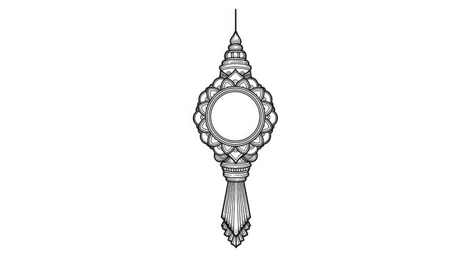 A stylized illustration depicts the flag of Thailand. The flag features a golden Yant, a sacred talisman, centered on a white background.