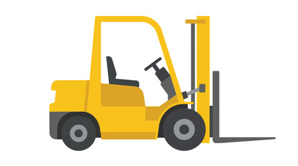 Naklejka premium Yellow Forklift Truck for Warehouse Logistics and Industrial Material Handling Operations on White Background