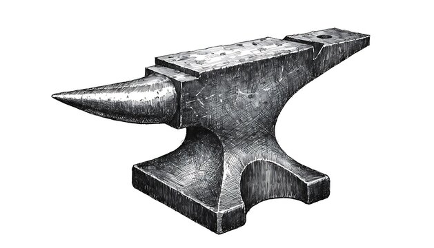 Antique blacksmith anvil with pointed horn