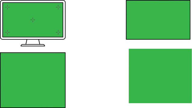  Green Screen Display Template Collection with Monitor Frame and Chroma Key Placeholder Panels