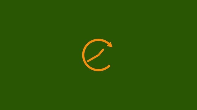 Animated Orange Clock History Icon with Success Check Mark for Time Management and Task Completion.4K Animation Stock Video