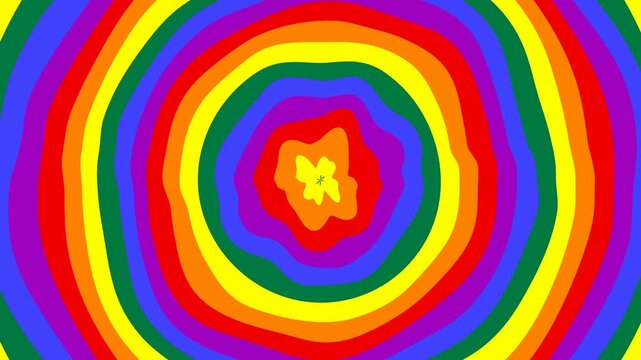Kaleidoscopic abstract background turbulent . Seamless hypnotic trippy psychedelic animation a rainbow geometric backdrop