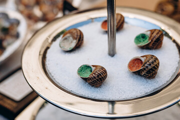 Traditional French escargot made from Helix aspersa muller snails. © sav_an_dreas