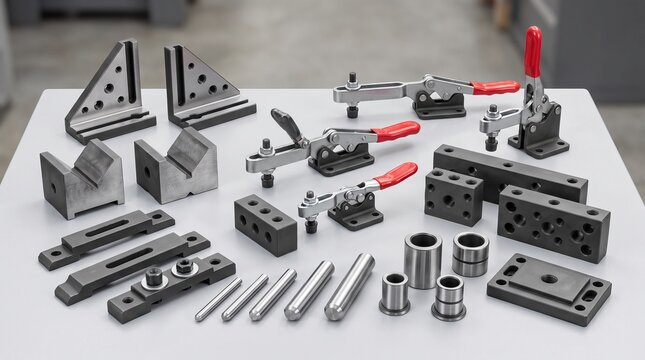 Precision Machinist Jig Fixture Components Dowel Pins Bushings Clamps V-Blocks Tool Steel