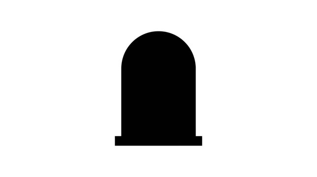 Helloween Minimalist tombstone silhouette icon, black gravestone vector illustration, simple cemetery headstone symbol for halloween and memorial designs vector