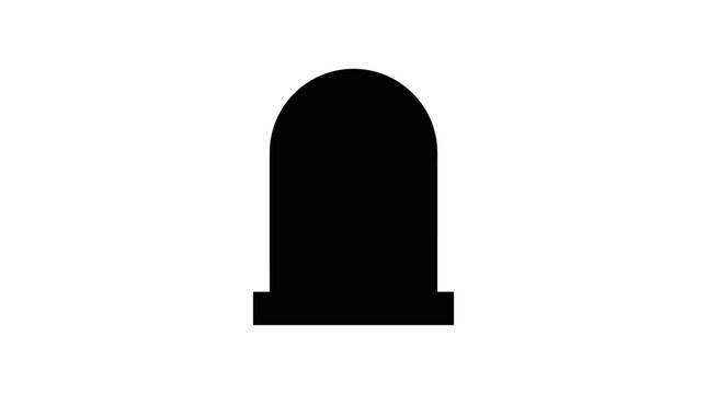 Helloween Minimalist tombstone silhouette vector, black gravestone icon on white background, cemetery headstone symbol for funeral and memorial design vector