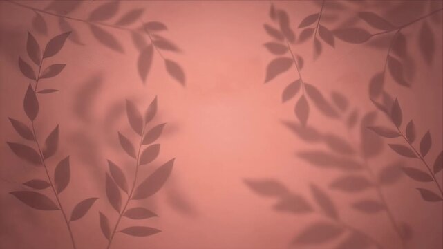 Botanical shadow overlay pink wall background nature leaf silhouette soft light pattern creating calm natural texture for elegant minimal decor modern interior design feminine branding creative