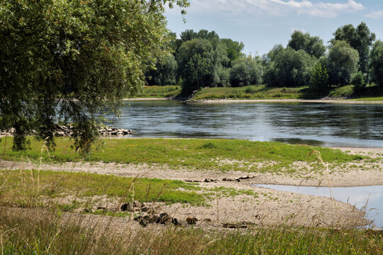 Danube river bend landscape view