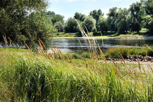 Danube river bend landscape view