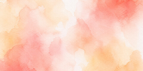 Obraz premium Soft Peach Blush Washes Warm Apricot Delicate Pigment Watercolor Texture Background
