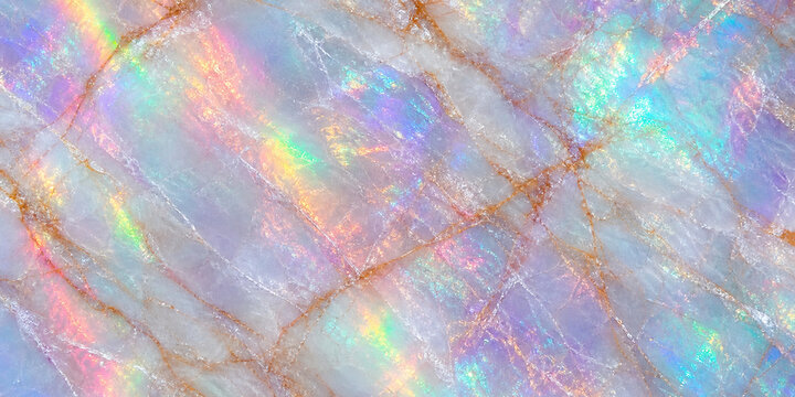 Rainbow Holographic Marble Texture Background