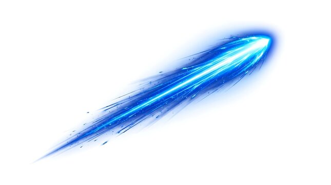 Blue light streak speed motion effect.
