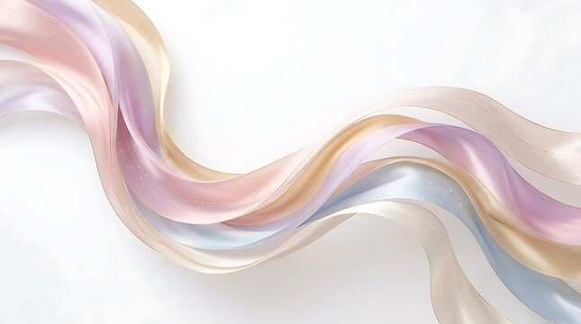 Colorful wavy ribbon texture background design.