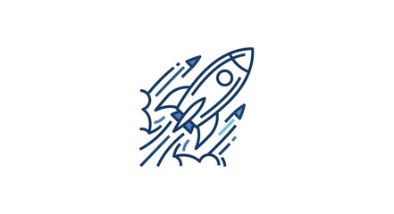 Stylized Rocket Ship Launching into Space with Trails. © Azkal