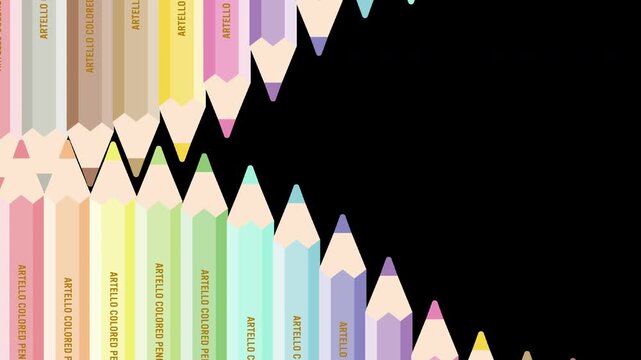 Colored Pencil Transition Animation - pastel color