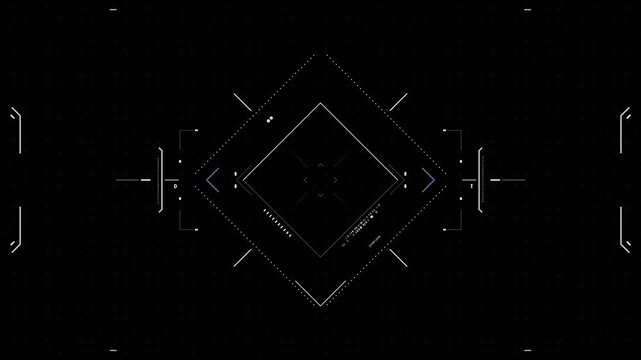 Sci-Fi Military Radar HUD Overlay with Target Locking Crosshairs and Scanning Reticles
