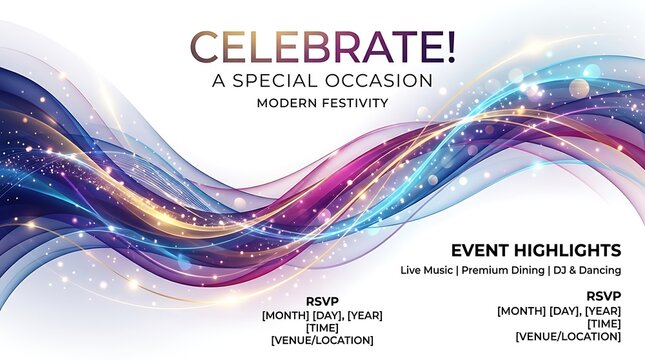 Modern festive celebration event highlights template.