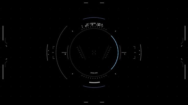 Advanced Aircraft Cockpit Flight Telemetry HUD Display Overlay with Horizon Indicator Lines
