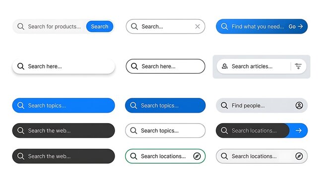 Search bar interface with multiple fields.