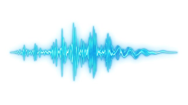 Sound wave pattern blue audio signal.