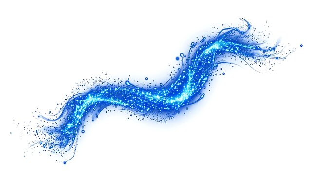 Vibrant Blue Digital Wave Particle Flow.