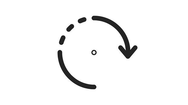 Refresh reload circular arrow icon, update sync rotate symbol isolated on transparent PNG