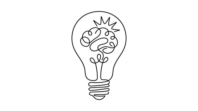 Light Bulb with Brain Inside.
