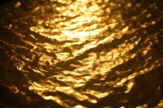 Golden Rippled Surface Shimmering Light