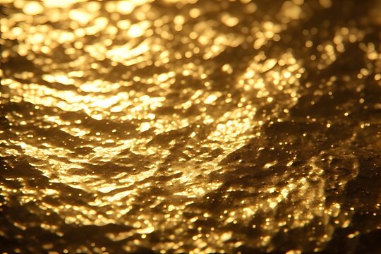 Golden Glimmering Textured Surface Abstract