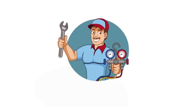 HVAC Service Caracter Logo Animation Video 4K suitable for your project needs