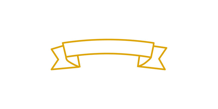 Gold ribbon banner vector illustration isolated on transparent background