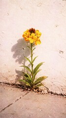 Obraz premium Resilient flower in urban setting mobile wallpaper